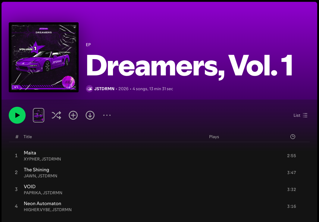 JSTDRMN Spotify-1 JSTDRMN Spotify-1